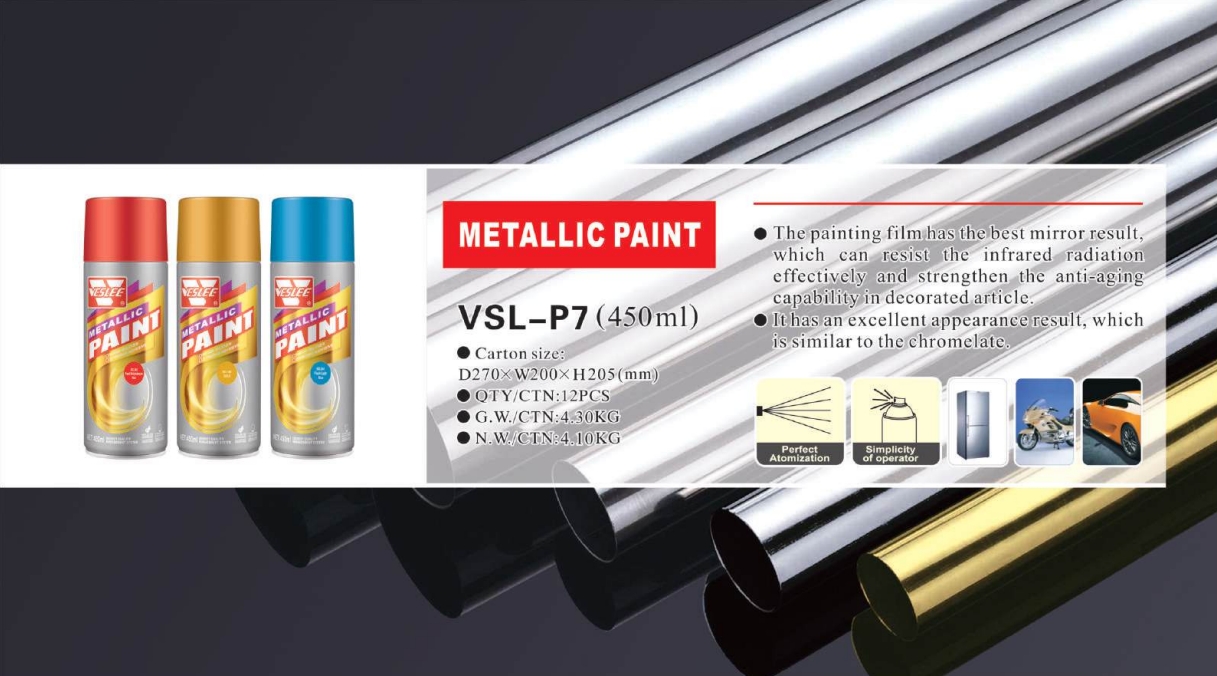 Metallic Spray Paint – High Gloss Metallic Finish Aerosol Coating